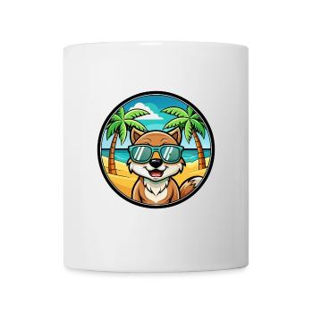 Taigan Dog Breed Cartoon Sunglasses Beach - Mug - white - Front