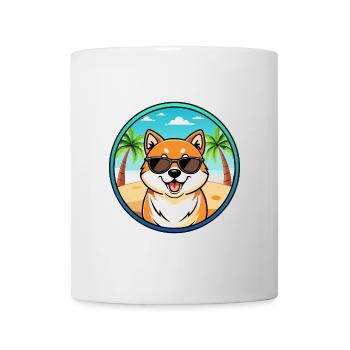 Shih Poo Hunderasse Cartoon Sonnenbrille Strand - Tasse - Weiß - Vorne