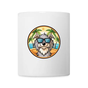Chien de berger des Pyrénées Race Dessin animé Lunettes de soleil Plage - Mug blanc - blanc - Devant