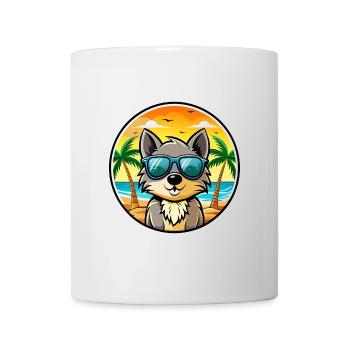 Schipperke Dog Breed Cartoon Sunglasses Beach - Mug - white - Front