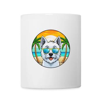 West Highland Terrier Dog Breed Cartoon Sunglasses - Mug - white - Front