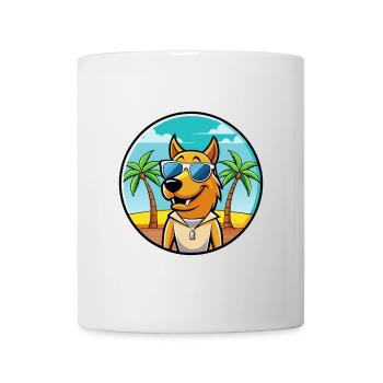 Smaland Hound Hund Rasse Cartoon Sonnenbrille Strand - Tasse - Weiß - Vorne