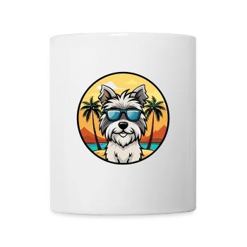 Skye Terrier Hunderasse Cartoon Sonnenbrille Strand - Tasse - Weiß - Vorne