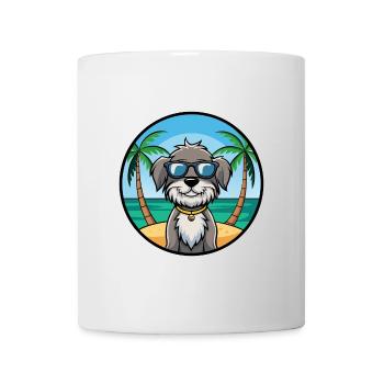 Schapendoes Chien Race Dessin Animé Lunettes de Soleil Plage - Mug blanc - blanc - Devant