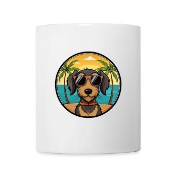 Drahthaardackel Hunderasse Cartoon Sonnenbrille - Tasse - Weiß - Vorne