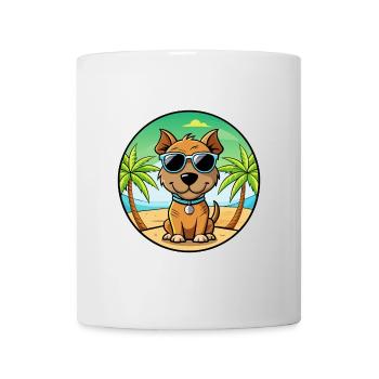 Teddy Roosevelt Terrier Hunderasse Cartoon Strand - Tasse - Weiß - Vorne