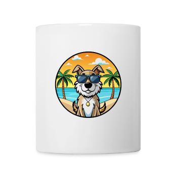 Slovensky Cuvac Chien Race Dessin Animé Lunettes de Soleil Plage - Mug blanc - blanc - Devant