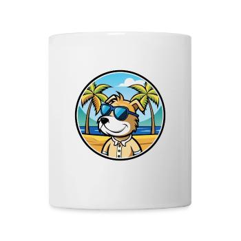 Sporting Lucas Terrier Chien Race Dessin Animé Plage - Mug blanc - blanc - Devant