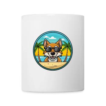 Tyroler Bracke Chien Race Dessin Animé Lunettes de soleil Plage - Mug blanc - blanc - Devant