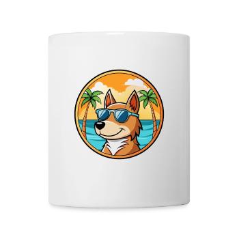 Lunettes de soleil uruguayennes Cimarron Dog Breed Cartoon - Mug blanc - blanc - Devant