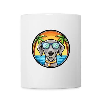 Weimaraner Hund Rasse Cartoon Sonnenbrille Strand - Tasse - Weiß - Vorne