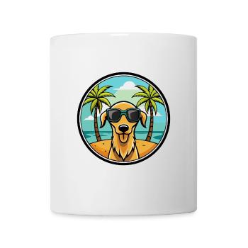 Sloughi Hunderasse Cartoon Sonnenbrille Strand - Tasse - Weiß - Vorne