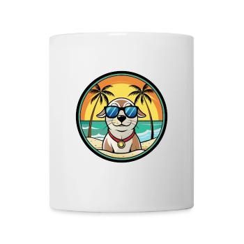 Seskar phoque chien race dessin animé lunettes de soleil plage - Mug blanc - blanc - Devant