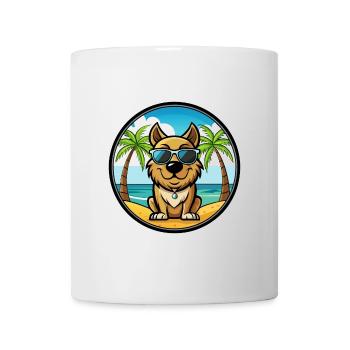 Tosa Hunderasse Cartoon Sonnenbrille Strand - Tasse - Weiß - Vorne
