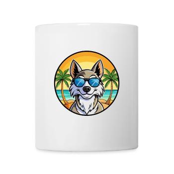 Tamaskan Dog Breed Cartoon Sunglasses Beach - Mug - white - Front