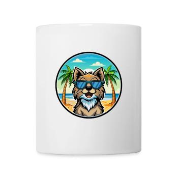 Suédois Lapon Race Chien Dessin Animé Lunettes De Soleil Plage - Mug blanc - blanc - Devant