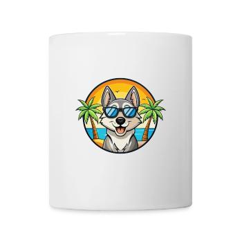 Chien d’élan suédois race dessin animé lunettes de soleil plage - Mug blanc - blanc - Devant