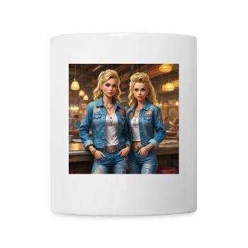 Diner Denim Duette - Tasse - Weiß - Vorne