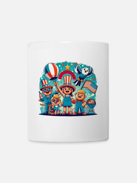Custom 4th of July Celebration Design - Mug - white