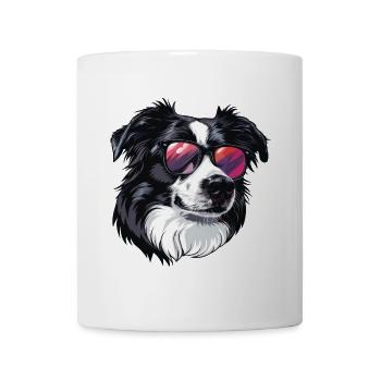 Border Collie, Dog, Sunglasses, Summer - Mug - white - Front