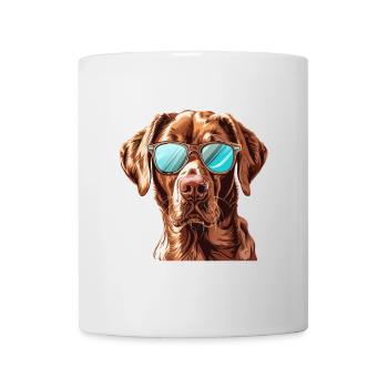 Chesapeake Bay Retriever, Hund, Sonnenbrille - Tasse - Weiß - Vorne