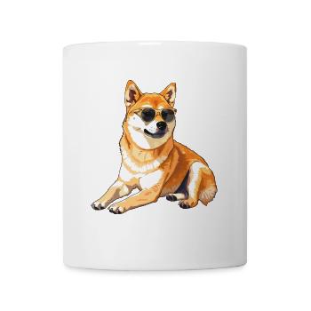 Akita, dog, sunglasses, summer, gift - Mug - white - Front