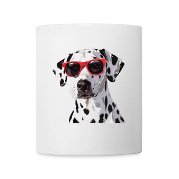 Dalmatien, chien, lunettes de soleil, été - Mug blanc - blanc - Devant