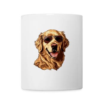 Golden Retriever, dog, sunglasses, summer - Mug - white - Front