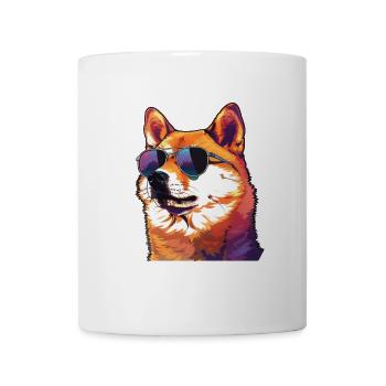 Akita, dog, sunglasses, summer - Mug - white - Front