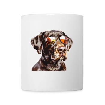 German Shorthair, dog, sunglasses, summer - Mug - white - Front