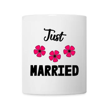 GERADE VERHEIRATET. Junggesellinnenabschied. VALENTINSTAG. PAAR - Tasse - Weiß - Vorne