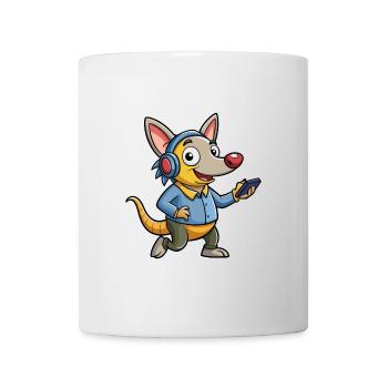 Aardvark Funny Cartoon Character Casque Musique - Mug blanc - blanc - Devant