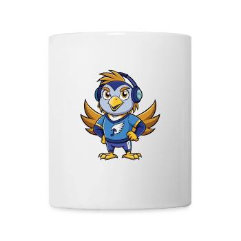 Falcon Funny Cartoon Character Headphone Music - Mug - white - Front