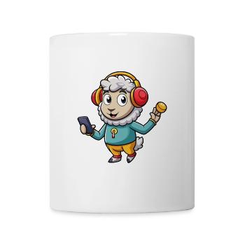 Schaf Lustige Zeichentrickfigur Kopfhörer Musik - Tasse - Weiß - Vorne