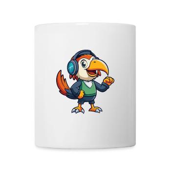 Toucan Funny Cartoon Character Headphone Music - Mug - white - Front