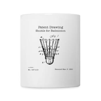 Dessin breveté d’une navette pour le badminton - Mug blanc - blanc - Devant