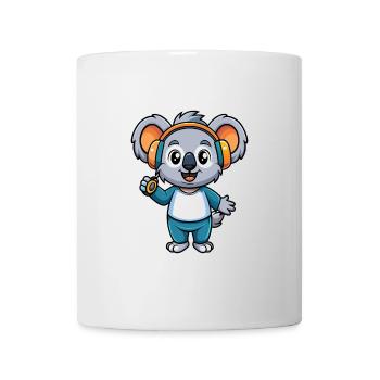 Koala Lustige Cartoon Figur Kopfhörer Musik - Tasse - Weiß - Vorne