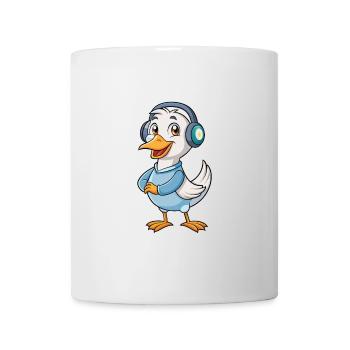 Gans Lustige Zeichentrickfigur Kopfhörer Musik - Tasse - Weiß - Vorne