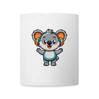 Koala Funny Cartoon Character Headphone Music - Mug - white - Front
