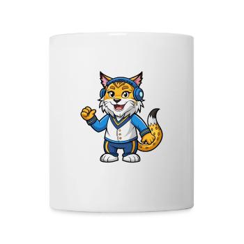 Luchs Lustige Zeichentrickfigur Kopfhörermusik - Tasse - Weiß - Vorne