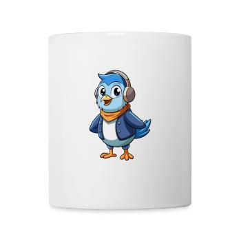 Taube Lustige Zeichentrickfigur Kopfhörer Musik - Tasse - Weiß - Vorne