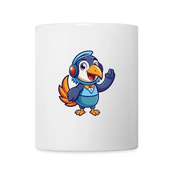 Toucan Funny Cartoon Character Headphone Music - Mug - white - Front