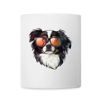 Japan chin, dog, sunglasses, summer, gift - Mug - white - Front