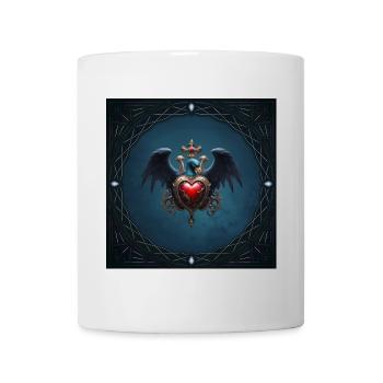 Elegant Gothic Heart with Fantasy Bird. - Mug - white - Front