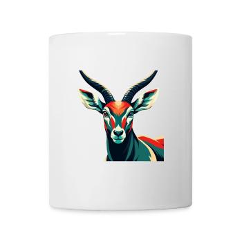 Antilope Zeichentrickfigur Buntes Haustier Tier - Tasse - Weiß - Vorne