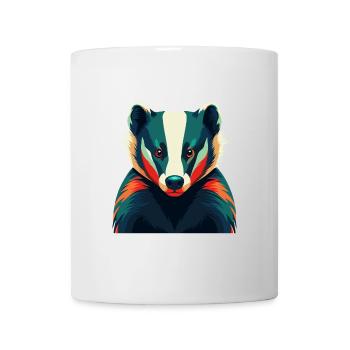Dachs Zeichentrickfigur Buntes Haustier Tier - Tasse - Weiß - Vorne
