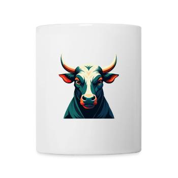 Bull Cartoon Character Colorful Pet Animal - Mug - white - Front
