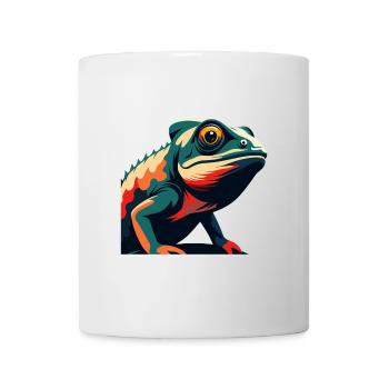 Chameleon Cartoon Character Colorful Pet Animal - Mug - white - Front