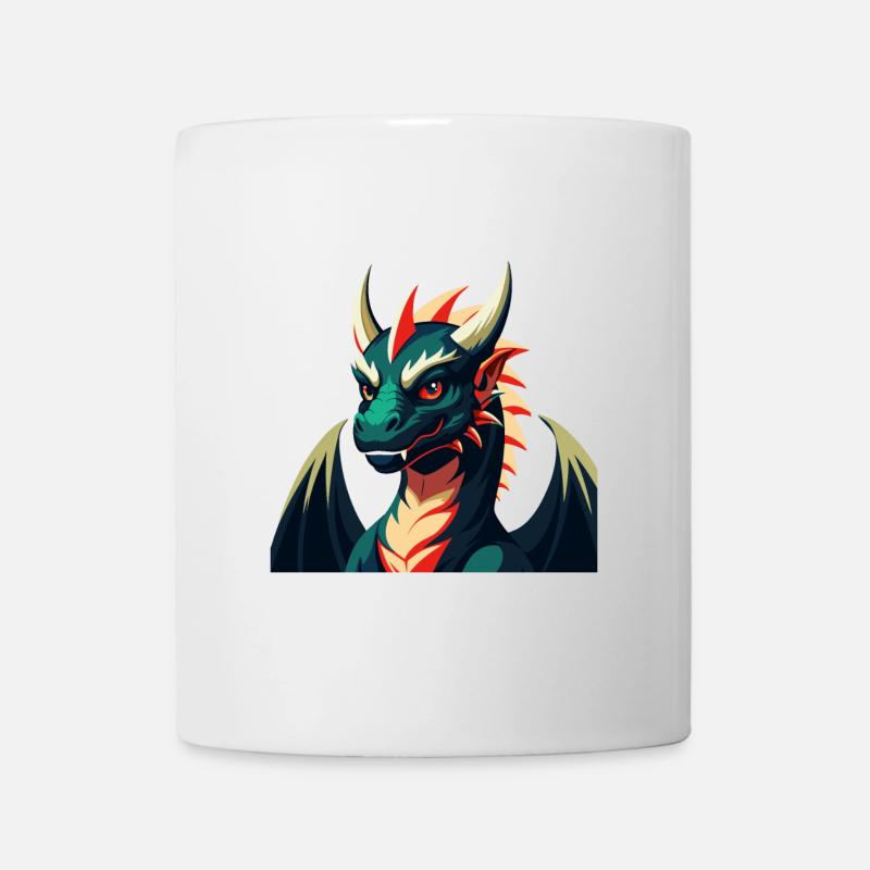 Drache Cartoon Figur Buntes Haustier Tier - Tasse - Weiß