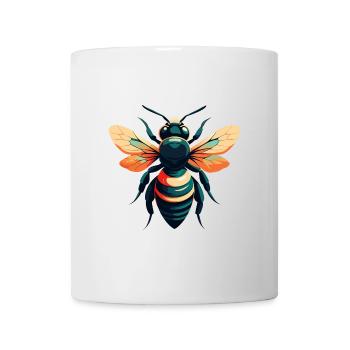 Biene Cartoon Figur Buntes Haustier Tier - Tasse - Weiß - Vorne